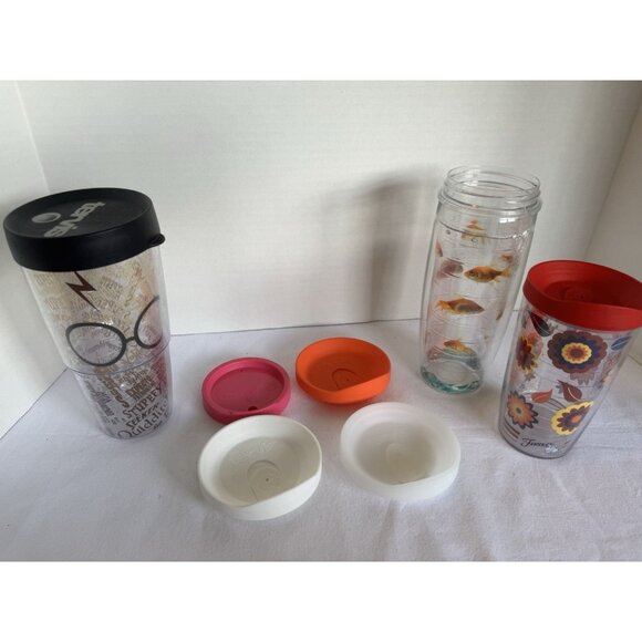 Tervis Tumblr Lot 16, 24 Oz, Lids, Harry Potter, Volleyball, Fish, Fiesta - Picture 6 of 16